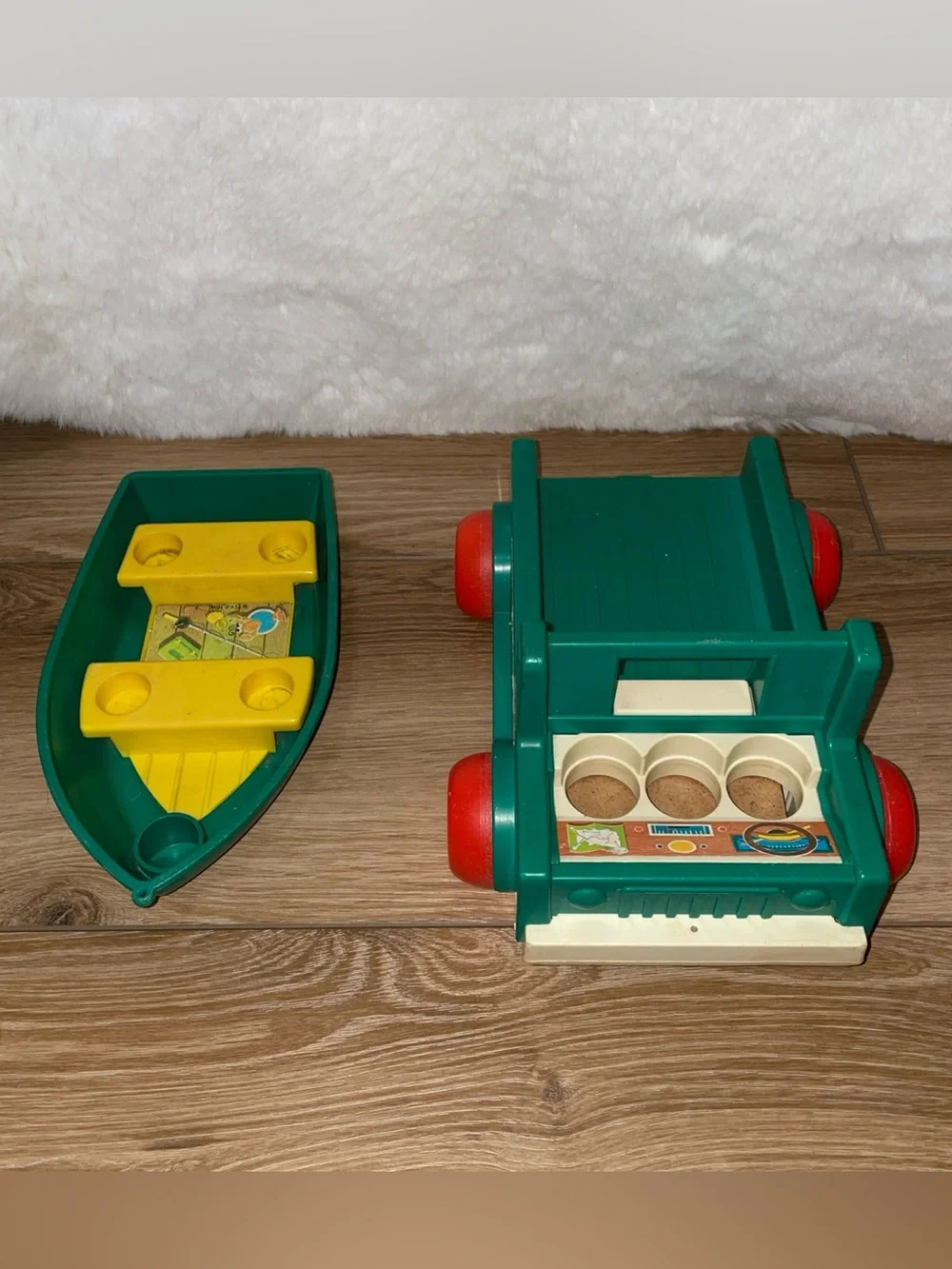 Vintage Fisher Price Little People Play Family Camper Truck & Boat Only #994